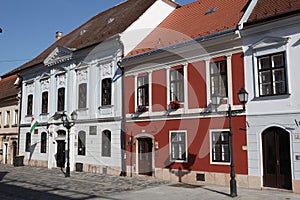 Traditional houses and street in Hungary