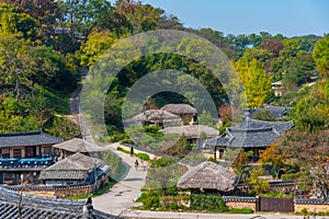 Traditional houses at Yangdong folk village in the Republic of Korea