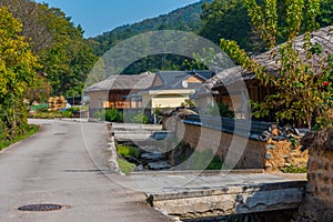 Traditional houses at Yangdong folk village in the Republic of Korea