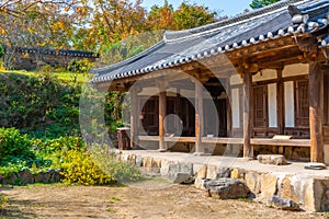 Traditional houses at Yangdong folk village in the Republic of Korea