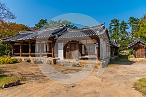 Traditional houses at Yangdong folk village in the Republic of Korea