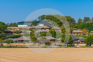 Traditional houses at Yangdong folk village in the Republic of Korea