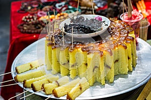 Traditional Hui Muslim halal cake at a street bazaar in Xian, China