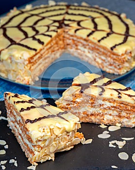 Traditional Hungarian Esterhazy cake