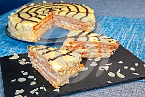 Traditional Hungarian Esterhazy cake