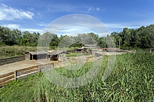 Traditional hungarian farmstead at the Lake Tisza Ecocentre in Poroszlo