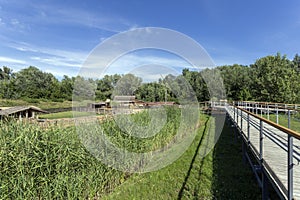 Traditional hungarian farmstead at the Lake Tisza Ecocentre in Poroszlo