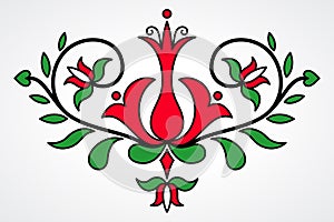 Traditional Hungarian floral motif