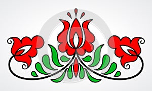 Traditional Hungarian floral motif