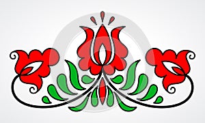 Traditional Hungarian floral motif photo