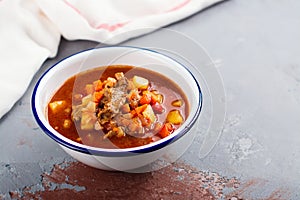Traditional hungarian goulash soup