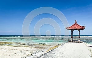 Traditional hut on balinese beach