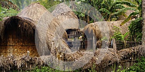 Traditional hut of dani people in traditional village