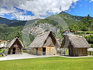 Traditional hut on Garda Lake photo