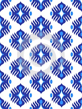 Traditional ikat pattern. eamless geometric pattern, based on ikkat fabric style.
