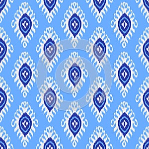 Traditional ikat pattern. Seamless geometric pattern, based on ikkat fabric style.