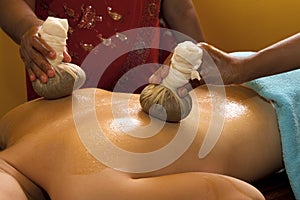 Traditional indian ayurvedic oil massage