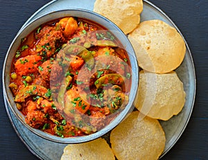 Traditional Indian breakfast Gujarati meal for Diwali