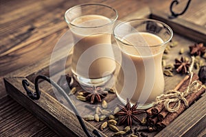 Traditional indian drink - masala chai tea