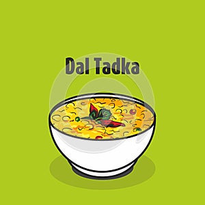 Traditional Indian food yellow dal tadka