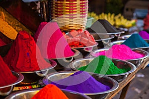 Indian holi colors at market