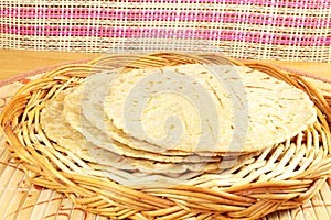 Traditional indian home made roti chapati paratha indian flat bread or indian tortilla nan