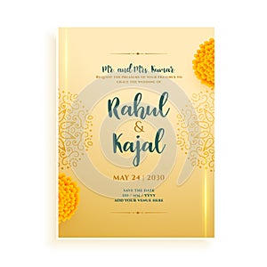 traditional indian marriage invitation card for the event celebration
