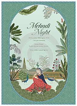 Traditional Indian Mughal Wedding Card Design