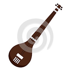 Traditional Indian sarod icon isolated photo