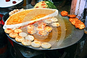 Traditional indian vegetarian food at the stree