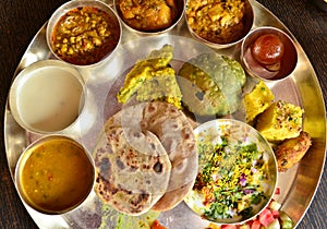 Traditional Indian vegeterian platter