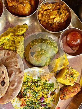 Traditional Indian vegeterian platter
