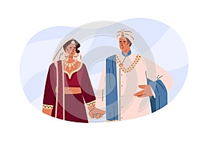 Traditional Indian wedding attire vector illustration