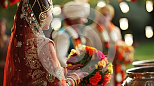 Traditional Indian Wedding Ceremony at Dusk