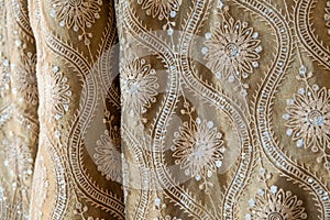 Traditional Indian wedding clothing sari paterns photo