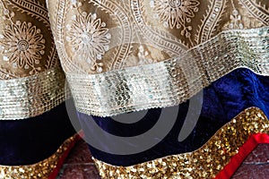 Traditional Indian wedding clothing sari paterns photo