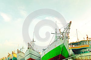 traditional Indonesian boats at the port of Sunda Kelapa