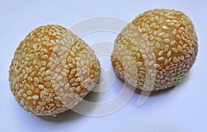Traditional Indonesian cake is called onde onde. photo