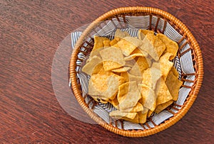 Traditional indonesian casave crackers