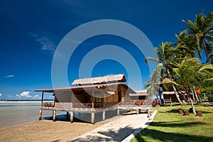 Traditional Indonesian chalet in an island resort