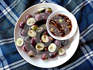 traditional indonesian culinary food. Makanan Rujak Buah Kaliasem Khas Bali