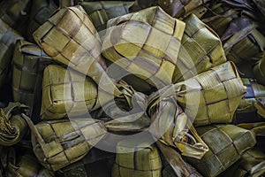 Traditional Indonesian food ketupat served annually at Eid Mubarak photo