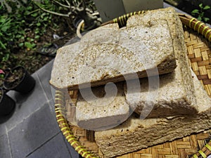 Traditional Indonesian food which is called Tempe made from soybeans