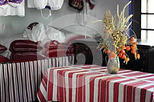 Traditional interior of the ancient Ukrainian hut