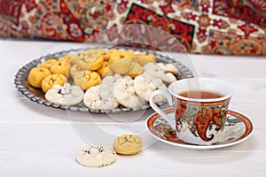 Traditional Iranian Sweets Round shaped Chickpea cookie pastries