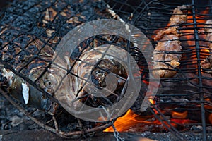 Traditional Iraqi Cooking, Fish from the Euphrates River, Iraq