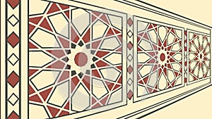 Traditional Islamic Geometric Star Wall Pattern, vector design Generative AI