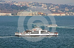 Traditional Istanbul ferryboats in Istanbul, Turkey
