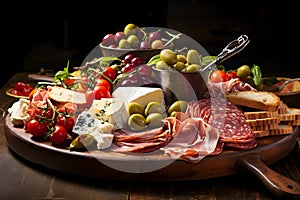 A traditional Italian antipasto platter. Ai Generated.NO.01