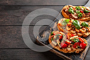 Traditional Italian bruschettas